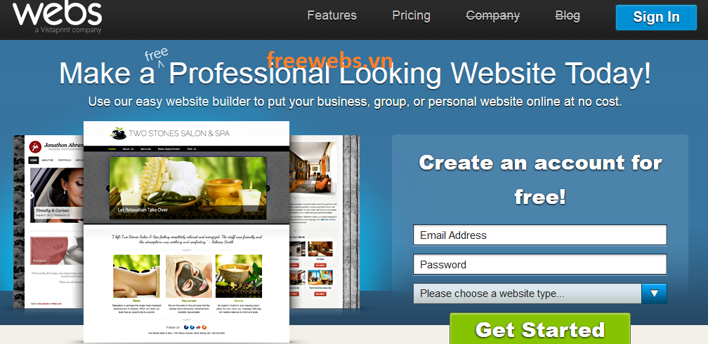 tạo web miễn phí