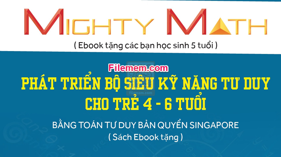 Bìa Ebook Mighty Math Singapore thứ 2 – 224 trang màu