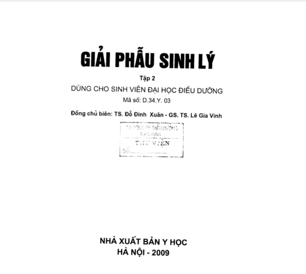 giải phẫu sinh ly tập 2